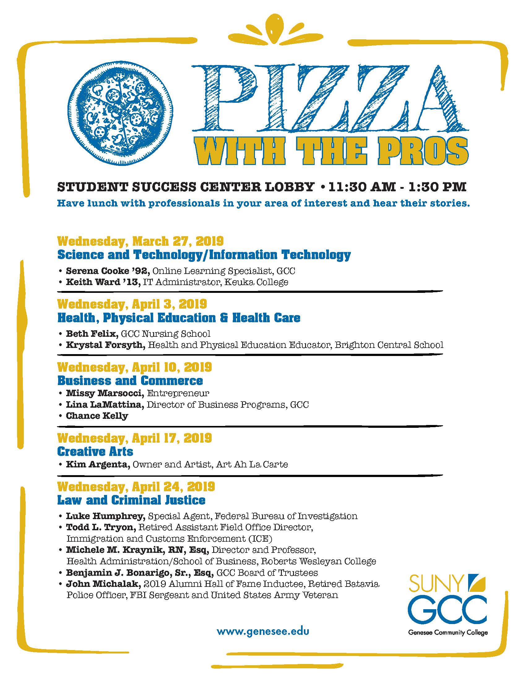 Student Success Center events flyer