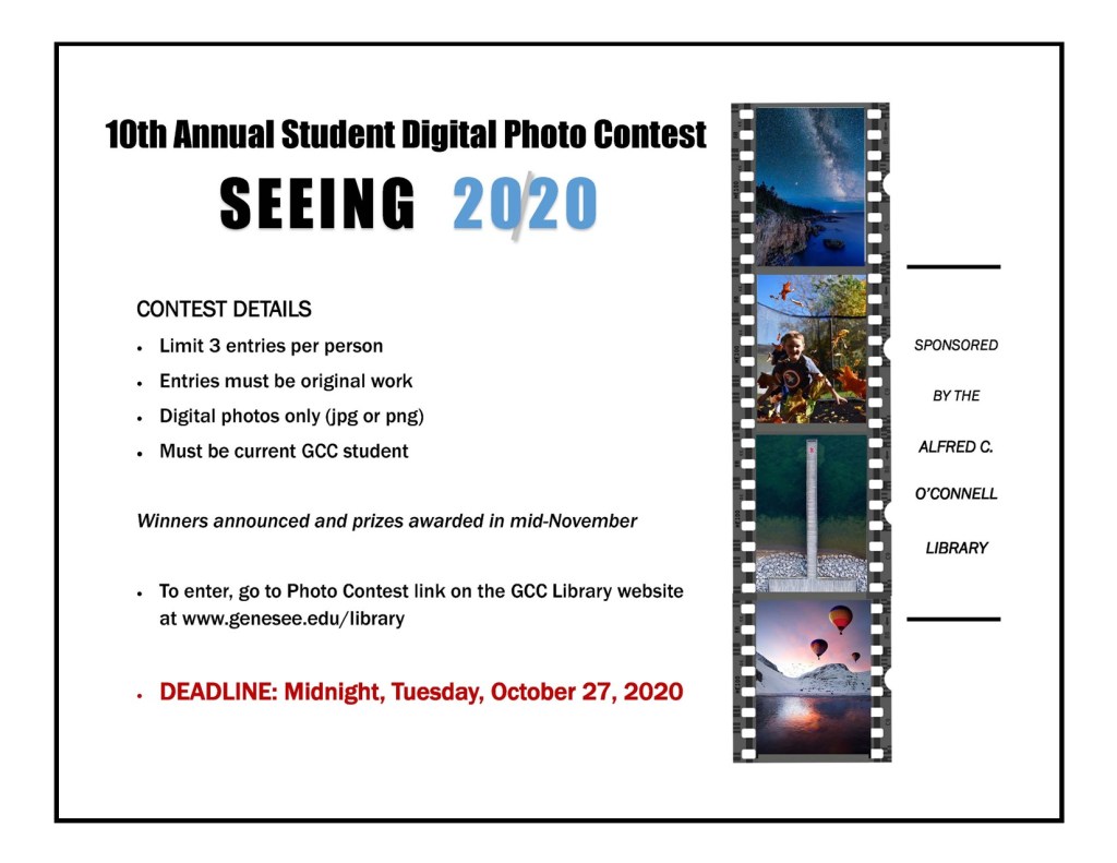 flyer for GCC Library photo contest 2020
