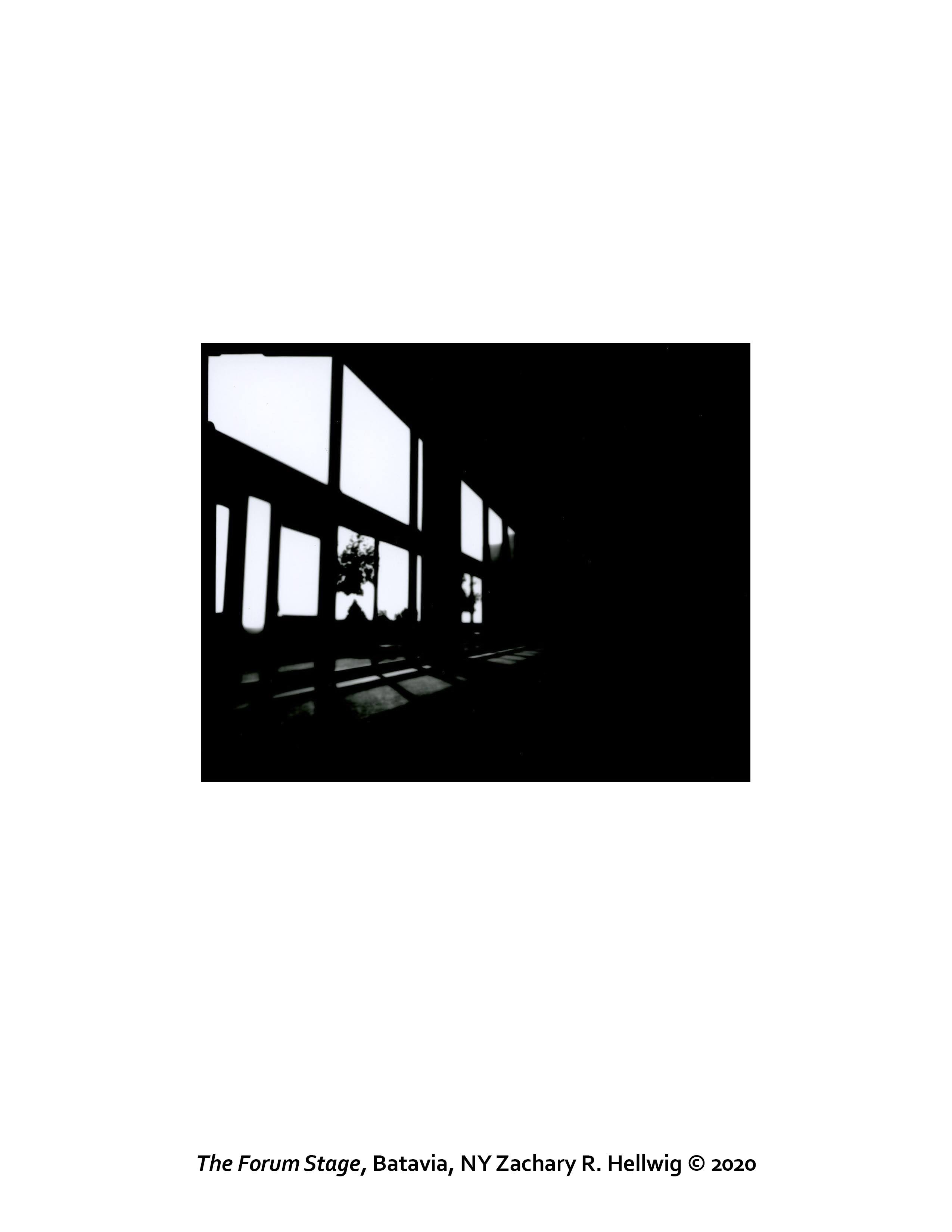 Zach Hellwig's pinhole print of the GCC forum stage