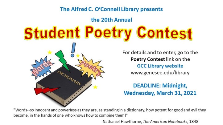 flyer for 2021 student poetry contest