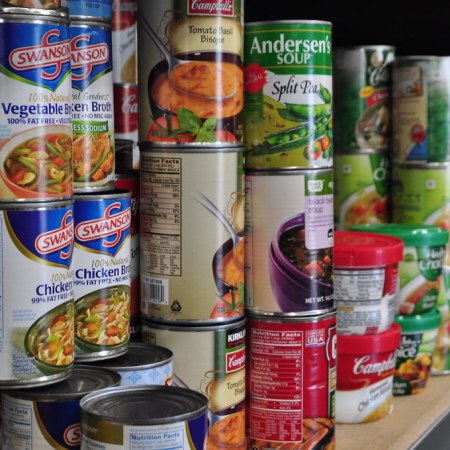 photo of canned goods on a shelf