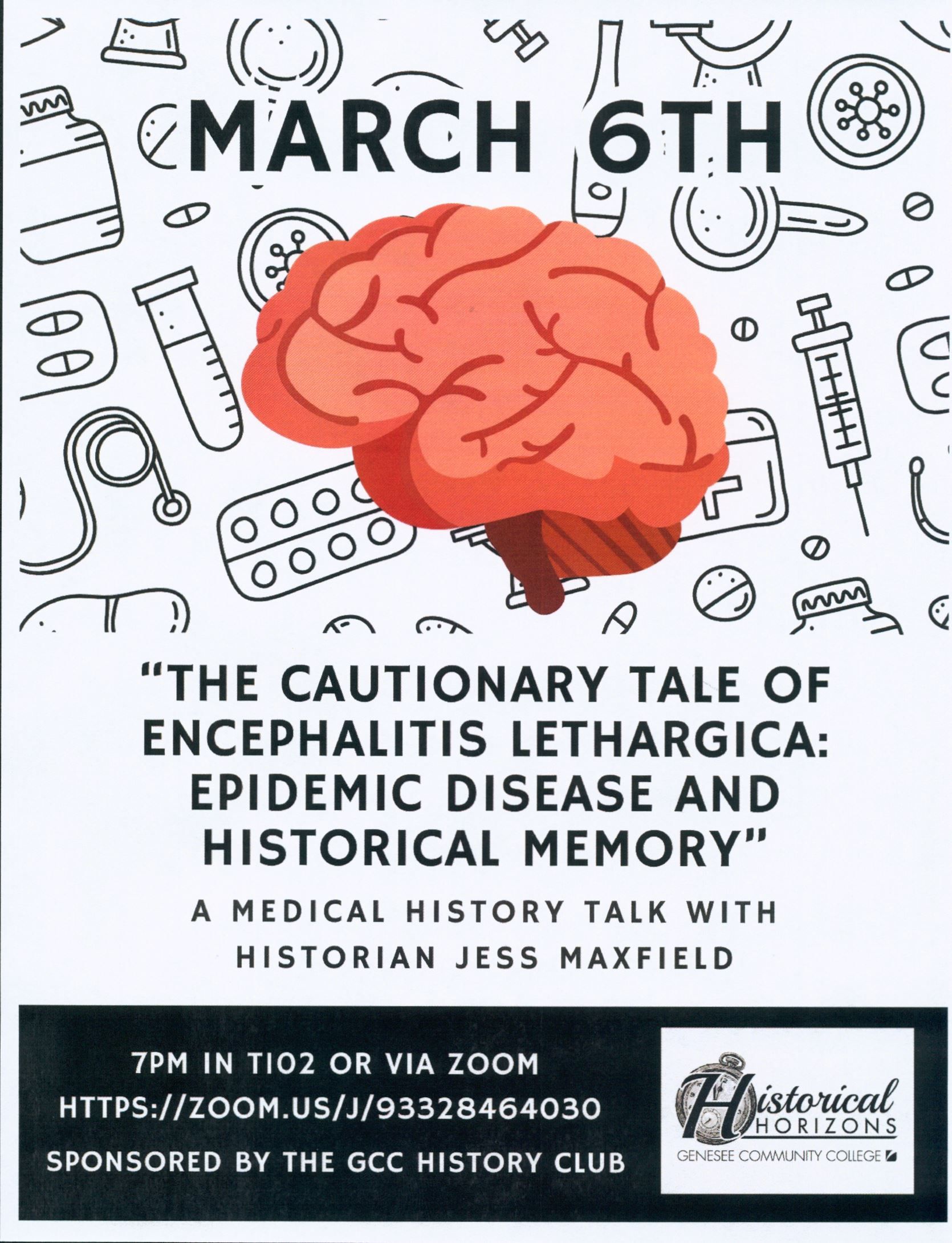 flyer for Historical Horizons lecture March 6